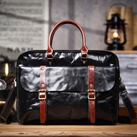 Porte-documents en cuir pleine fleur pour homme, sac d'affaires vintage en cuir pour ordinateur portable 15,6 pouces, OEM ODM