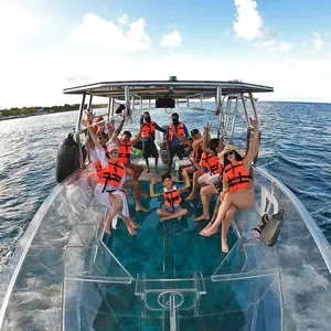 LIMELIGHT en iyi satmak büyük boy açık tekne şeffaf cam alt tekne kristal temizle tekne için 10 yolcu