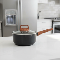 Ensemble de casseroles et poêles en aluminium coulé de haute qualité avec revêtement de forme ronde Batterie de cuisine antiadhésive pour la cuisine