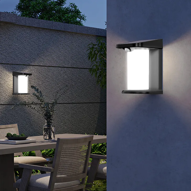 Lampada da parete solare per esterni con sensore di movimento a parete a Led ad energia solare impermeabile da giardino per recinzione