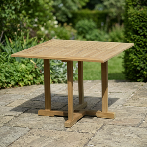 Teak Square Solid Wood Modern Outdoor Dining <b>Table</b> Durable Design - Product Image 4
