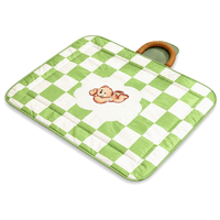 Coussin pour animaux de compagnie en tissu Oxford imperméable, pliable, léger, portable, à motif à carreaux, toutes saisons