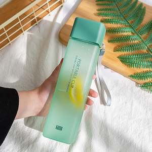 Bottiglia di acqua potabile trasparente su misura all'ingrosso popolare nuova bitta quadrata e bottiglia di acqua di plastica glassata con <span class=keywords><strong>Lope</strong></span> - Product Image 3