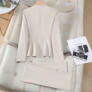 Ensemble de tailleur professionnel <span class=keywords><strong>pour</strong></span> femme, idéal <span class=keywords><strong>pour</strong></span> le travail et les déplacements, coupe ajustée, collection Printemps-Automne, style hôtelier - Product Image 3