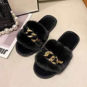 New Design <b>TPR</b> Sole Ladies slippers Flat Flannel Lining Fashion slippers With High Material - Product Image 6