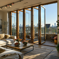 Portail de jardin pliant en aluminium thermolaqué avec panneaux en verre pour patio, cour, entrée de villa et projets extérieurs personnalisés