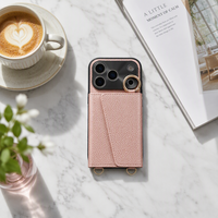 Dompet Kulit PU Mewah, Dompet Koin, Casing Ponsel dengan Tali Pergelangan Tangan untuk iPhone 18 17 16 15 Pro Max, Dompet Lipat, Casing Ponsel untuk Makeup
