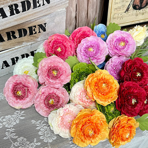 Flores de Peonía Artificiales de Seda, 3 Cabezas, Estilo Pastoral, Decoración para Bodas y Hogar - Product Image 1