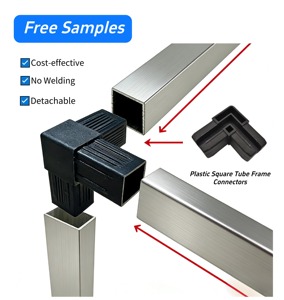 Connecteur de Tuyau Carré en Plastique 20x20mm 25x25mm, Raccord Multi-voies pour Tuyau Carré, Connecteur d'Angle pour <span class=keywords><strong>Tube</strong></span> Carré Blanc Noir - Product Image 1