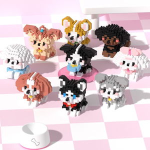 Phim hoạt hình động vật khối xây dựng sáng tạo vật nuôi chó và mèo lắp ráp đồ chơi tự làm giáo dục Câu Đố CHA mẹ-con tương tác đồ chơi phim hoạt hình - Product Image 2