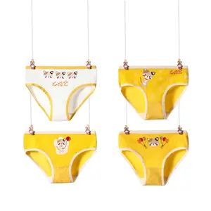 Culotte tanga pour enfants 95% coton, sous-vêtements en 5% Spandex, culotte courte, avec joli bikini dessin animé
