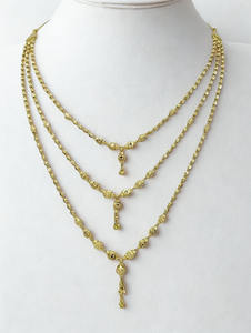 Collar Dokiyu Tradicional Chapado en Oro para Mujer, Diseño de Tres Capas, Cadena Larga Elegante, Joyería para Novia, Boda o Fiesta - Product Image 2