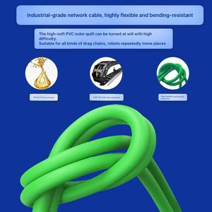 สายอีเธอร์เน็ตอุตสาหกรรม D‑sunty High‑Flex Cat6A SSTP ทองแดงบริสุทธิ์ แกนทองแดงตัน สีเขียว รองรับกิกะบิต 10Gbps ความยาวตามสั่ง ผลิตจากโรงงาน - Product Image 1