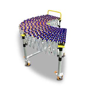 Vrachtwagen Laden Lossen Metalen Flexibele Telescopische Riem Transporteert Zwaartekracht Uitbreidbare Verlengbare Skate Wiel Transportband <span class=keywords><strong>Machine</strong></span> - Product Image 3