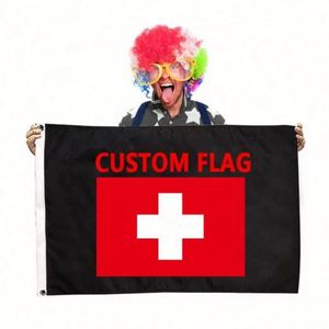 Drapeau personnalisé 100 % polyester 3x5 pieds pour extérieur, drapeau de supporters de la Coupe d'Europe, impression de logo pour l'assurance automobile et l'éducation - Product Image 1