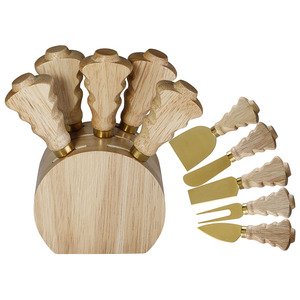 มีดเนยด้ามไม้ลายต้นคริสต์มาส 6 ชิ้น พร้อมที่วาง สำหรับชีสและชาร์กูเตอรี  โลโก้สั่งทำได้ - Product Image 5