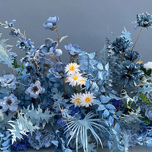 Flores y Plantas Artificiales Azul Polvoriento, Material Floral Azul Grisáceo para Ramos <span class=keywords><strong>de</strong></span> Boda y Decoración <span class=keywords><strong>de</strong></span> Techos, Venta al Por Mayor - Product Image 5