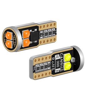 หลอดไฟ LED สีเหลือง Car Canbus T10-3030-6SMD 1.5W รุ่น W5W 168 192 12-24V สำหรับไฟส่องป้ายทะเบียน ไฟกว้าง ไฟเลี้ยว - Product Image 1