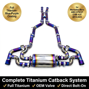 Échappement arrière Boska Titanium Valvetronic pour Mercedes-Benz <span class=keywords><strong>AMG</strong></span> <span class=keywords><strong>GTS</strong></span>/GT (C190) 4.0T 2014-2024, silencieux de performance avec soupape OEM - Product Image 2