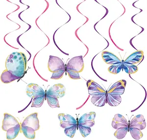 Pafu Baby Shower Party Ceiling Hanging Swirl Decorations 16 Pcs Butterfly Party Supplies Butterfly Hanging Swirl Decorations