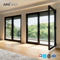 Puertas Francesas de Aluminio y Vidrio Personalizadas para Exterior e Interior, Puerta Doble de Entrada Insonorizada Negra para Casa