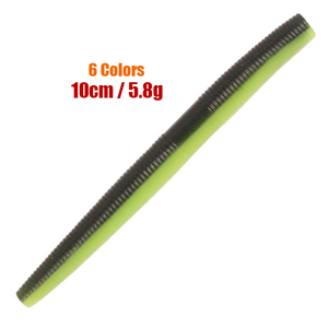 Leurre en gros Wacky Senkos Double Couleur 4 pouces Maggot Soft Plastic Stick Bait - Product Image 3