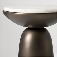 Table d'appoint noire ronde avec dessus en marbre de style moderne petite table basse pour le salon