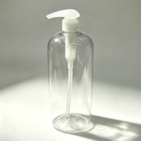 Bouteille en plastique transparente personnalisée pour animaux de compagnie avec bouchon à clapet ou pompe pour l'emballage de shampooing et de lotion