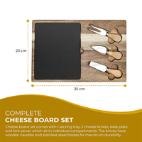 Planches à découper amovibles en acacia, plateau à steak, planche à découper multifonction, ensemble de planches à fromage avec couteaux à manche en bois, ustensiles de cuisine