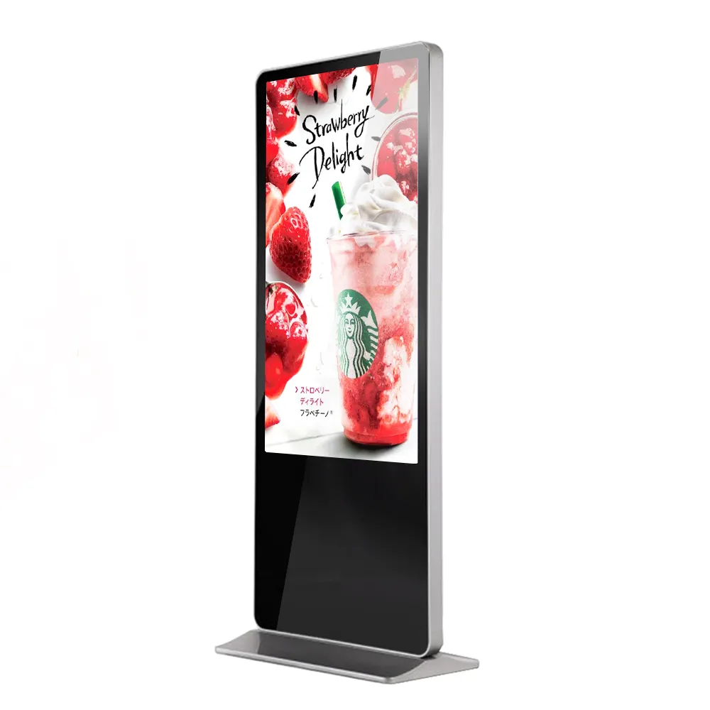 كشك إعلانات بشاشة LCD تعمل باللمس داخلي مقاس 32 بوصة مزود ببرنامج CMS لعرض الإعلانات التجارية وإضاءة ليد Totem داخلي