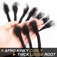 Estensioni Dreadlock BLT in Capelli Umani Neri Naturali per Donne, Uomini e Bambini, Locs Permanenti Completamente Fatti a Mano, Sbiancabili e Tingibili