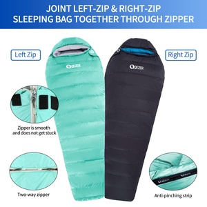 Sac de couchage momie léger en duvet de canard, étanche, en nylon, pour adulte, avec boîte à pieds, idéal pour le camping et la randonnée estivale en extérieur - Product Image 3