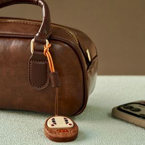 YiTao No Face Man Wooden Pendant <b>Keychain</b> Cartoon <b>Anime</b> Car Accessory Gift - Product Image 4