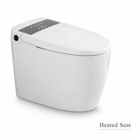 WC intelligent électrique monobloc à double chasse, à poser au sol, avec cuvette allongée, système S-Trap et télécommande incluse