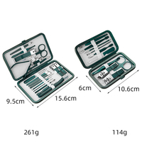 Kit de manucure et pédicure professionnel 7/10/12/18 pièces en acier inoxydable, pour soins des ongles et des pieds, usage adulte, avec sac