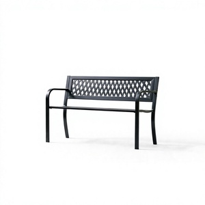Banco de Jardín Moderno y Largo para Exteriores, Asiento de Metal y Hierro, Bancos para Patio - Silla - Product Image 4