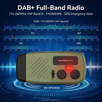 Radio de Emergencia Portátil Multifunción, Altavoz Inalámbrico, Manivela, Carga Solar, Alarma SOS, Banco de Energía, Radio Dab+ NOAA FM WB