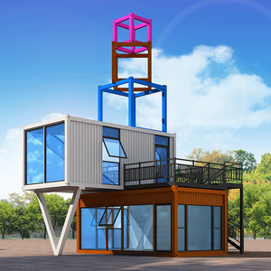 Maison conteneur créative de conception industrielle rectangulaire, espace de vie avec installation sur site, solution de projet globale - Product Image 1