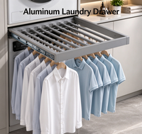 Porte-pantalon coulissant en aluminium peu encombrant, multi-tailles, silencieux et à glissement fluide pour armoire