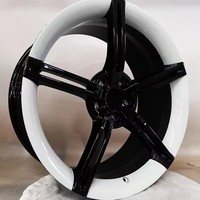 Nuevas Llantas de Aleación Forjadas para Autos de Pasajeros, Rines de Aluminio con Ejes 5*114.3 PCD 35 ET, Rines de Aleación de Carreras en Blanco y Negro