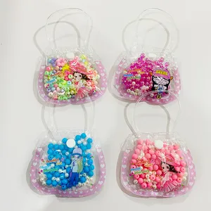 Kit de contas acrílicas para fazer joias DIY para meninas e crianças em cores mistas de alta qualidade