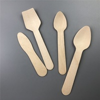 Vente en gros de couverts jetables personnalisés en bois de bouleau biodégradable, mini-cuillères, fourchettes et couteaux écologiques, simples, pour cadeaux de fête et événements alimentaires