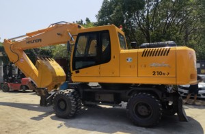 Excavadora de ruedas Hyundai 210W-9 de rendimiento estable de Corea original 21 toneladas Construcción de segunda mano en stock - Product Image 3