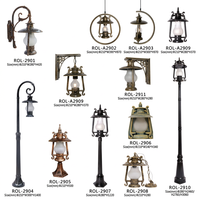 Lampes LED d'extérieur rétro pour aménagement paysager, certifiées CE, étanches, sur poteau haut, pour villas, jardins, prairies, indice de protection IP65, en alliage d'aluminium