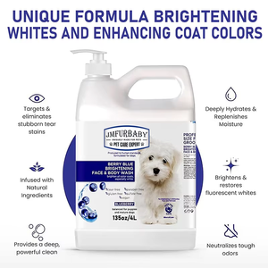 Shampoing Éclaircissant Ultra Hydratant Berry Blue pour Animaux – Améliore le Pelage, Élimine les Taches de Larmes et les Odeurs – Toilettage Canin - Product Image 3