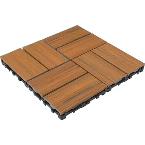 制造商供应木塑复合甲板瓷砖WPC共挤花园天井地板户外联锁瓷砖