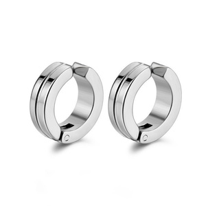 Hip Hop Men Jewelry Men Charm Simple Fashion Stainless Steel Ear <b>Clips</b> on Earrings for Men - Product Image 1