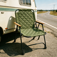 Chaise de plage et de camping rembourrée en gros, avec cadre en acier carbone, portable pour événements, festivals, sports, personnalisable en vrac (ODM/OEM)