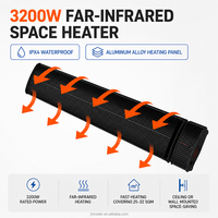 Chauffage infrarouge lointain JHheatsup 3200W avec télécommande, étanche, protection contre la surchauffe, pour usage domestique et extérieur, couverture de 250-299 pieds carrés