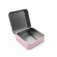 Boîte en métal à couvercle articulé personnalisée, vente en gros, emballage cadeau carré pour artisanat, souvenirs, petits bijoux
